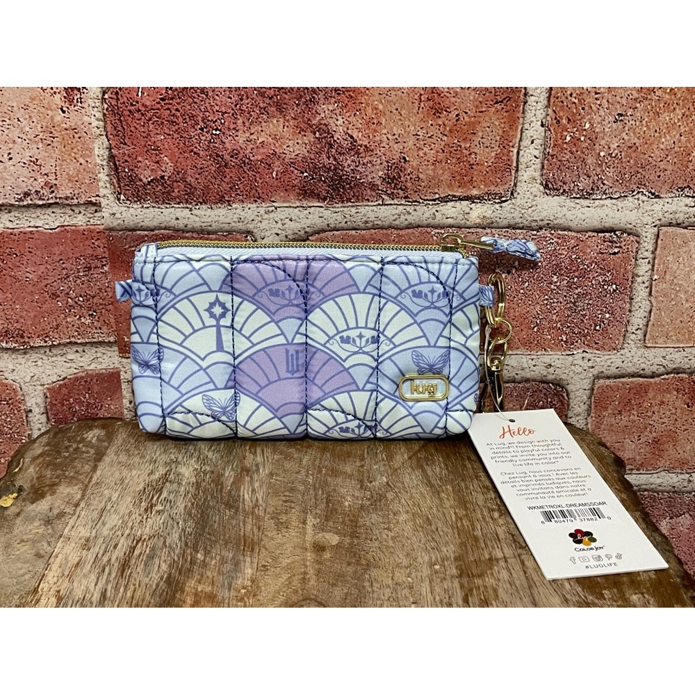 Lug x Wicked Metro XL RFID Wallet Dreams Soar Lavender Blue Quilted NWT